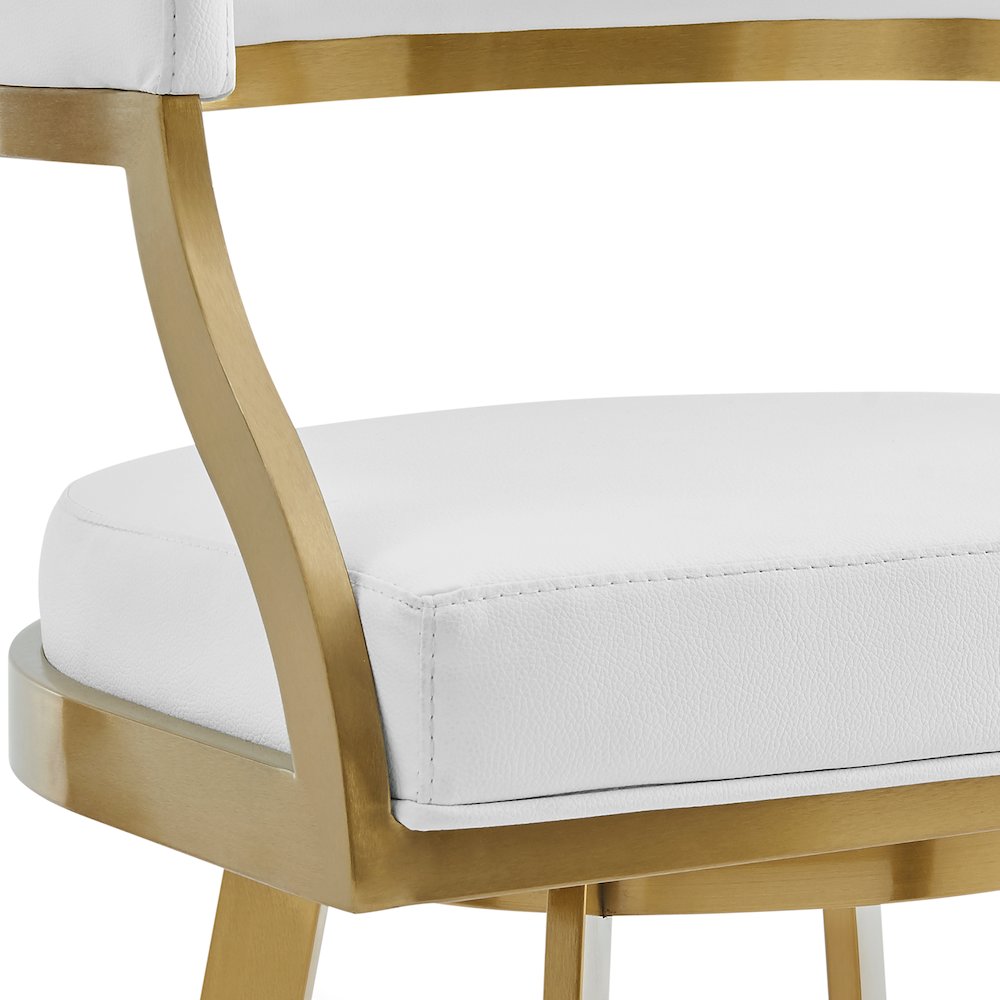 Saturn 26" Swivel Counter Stool with Gold Brushed Stainless Steel. Picture 6