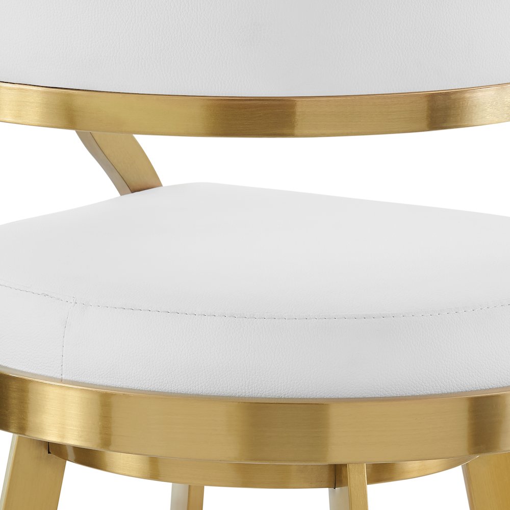 Saturn 26" Swivel Counter Stool with Gold Brushed Stainless Steel. Picture 7