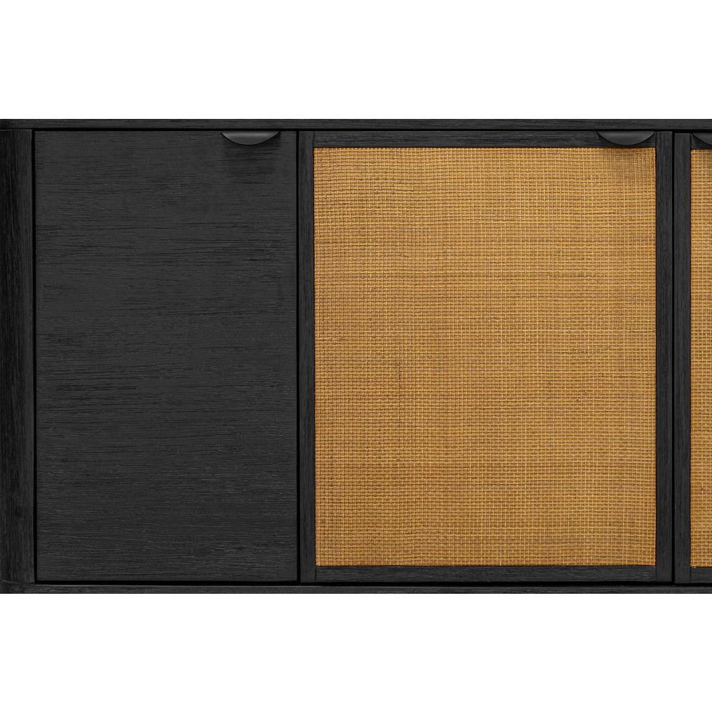 Saratoga Sideboard Buffet in Black Acacia with Rattan. Picture 4