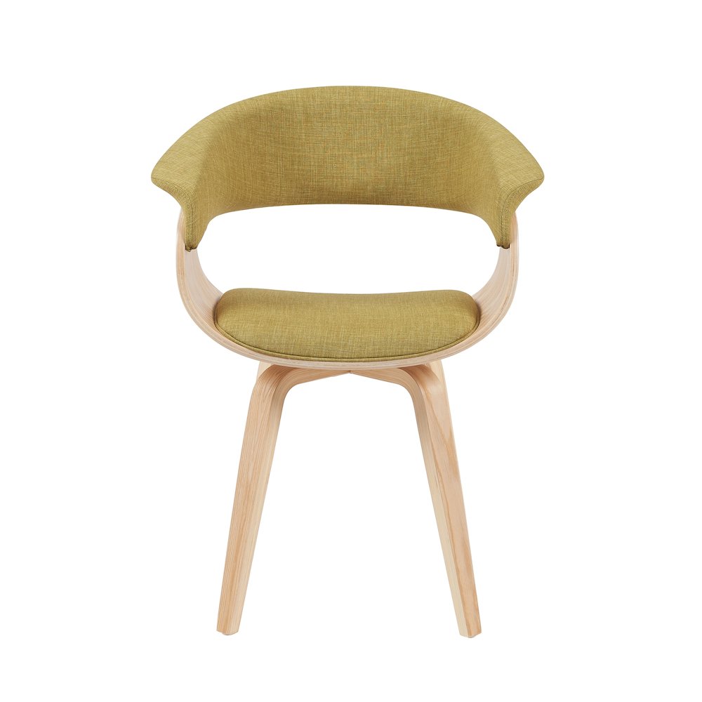 Summer Mid-Century Upholstered Dining Chair in Green and Patterned Oak Finish. Picture 2