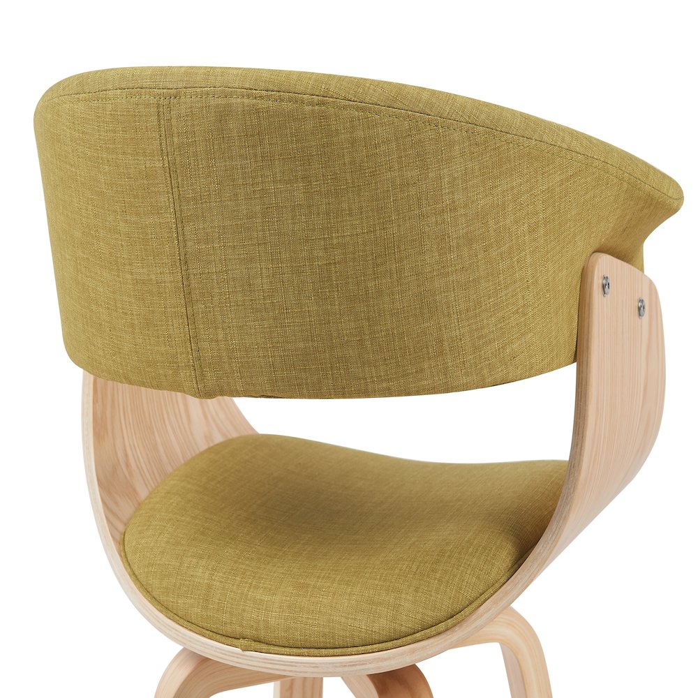 Summer Mid-Century Upholstered Dining Chair in Green and Patterned Oak Finish. Picture 5