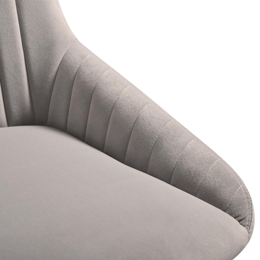 Swivel Upholstered Dining Chair in Gray Fabric with Black Metal Legs - Set of 2. Picture 7