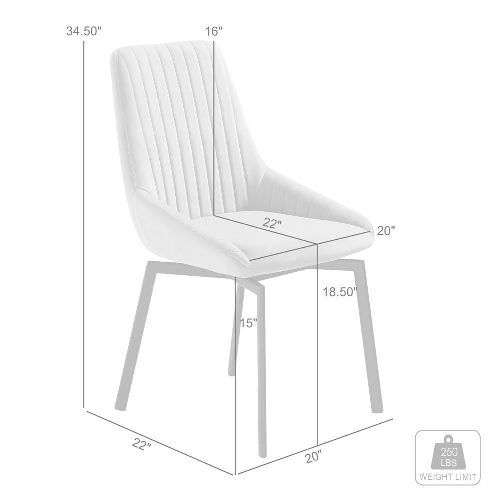 Swivel Upholstered Dining Chair in Gray Fabric with Black Metal Legs - Set of 2. Picture 9