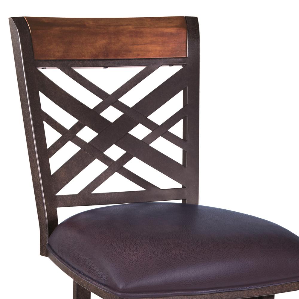 Tahiti  30" Barstool in Auburn Bay finish with Brown Pu upholstery. Picture 2
