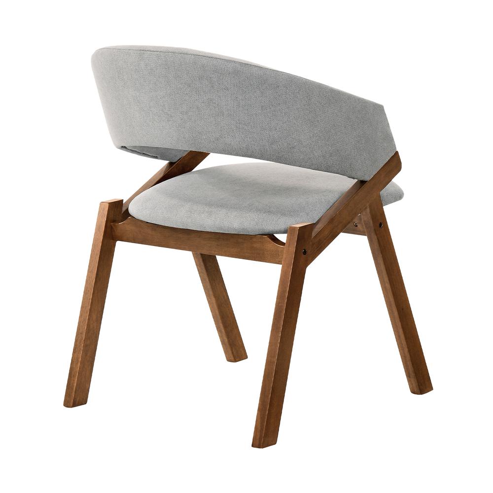Talulah Gray Fabric and Walnut Veneer Dining Side Chairs - Set of 2. Picture 3