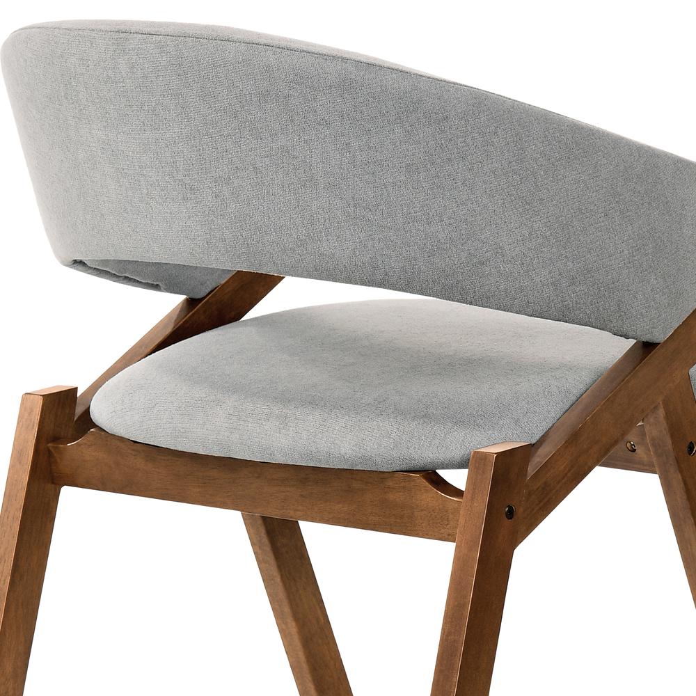 Talulah Gray Fabric and Walnut Veneer Dining Side Chairs - Set of 2. Picture 5