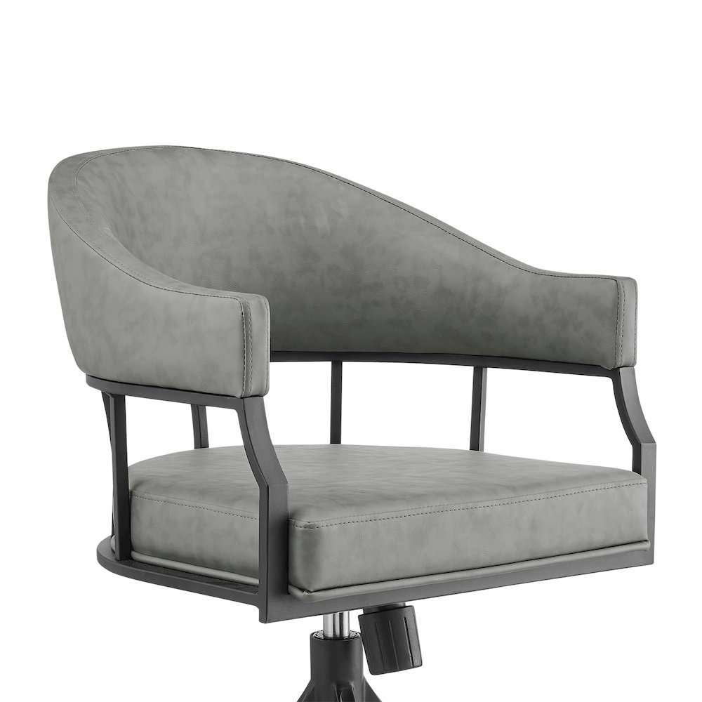 Tibet Swivel Rolling Dining Chair with Matte Black Iron. Picture 4