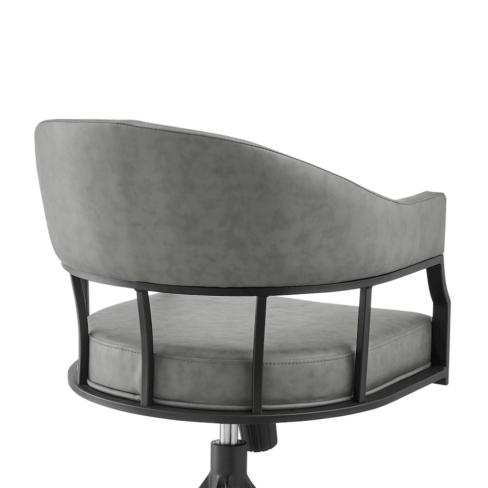 Tibet Swivel Rolling Dining Chair with Matte Black Iron. Picture 5