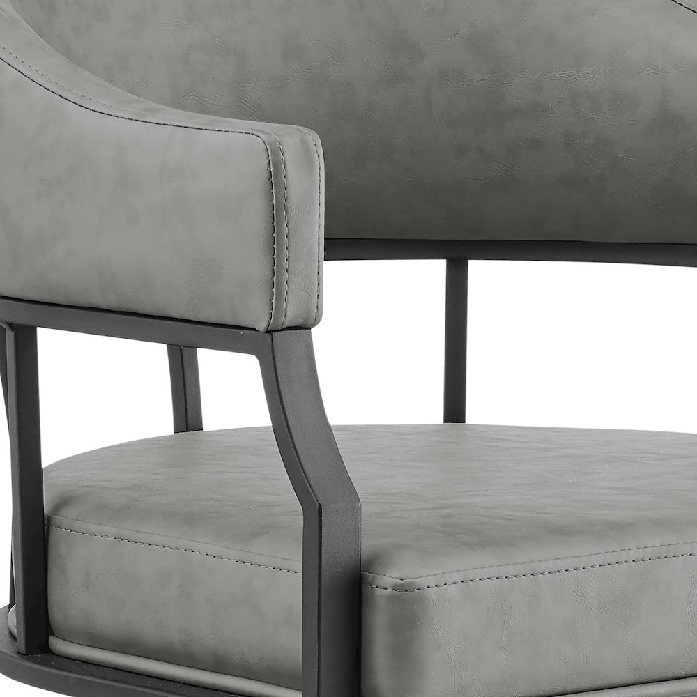 Tibet Swivel Rolling Dining Chair with Matte Black Iron. Picture 6