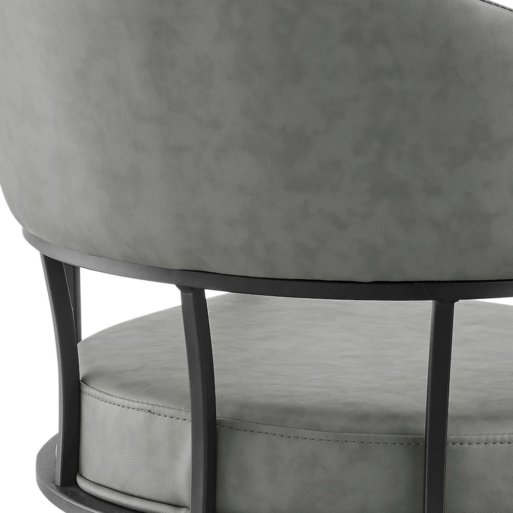 Tibet Swivel Rolling Dining Chair with Matte Black Iron. Picture 7