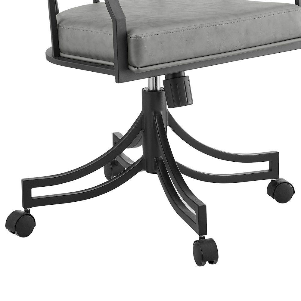 Tibet Swivel Rolling Dining Chair with Matte Black Iron. Picture 8