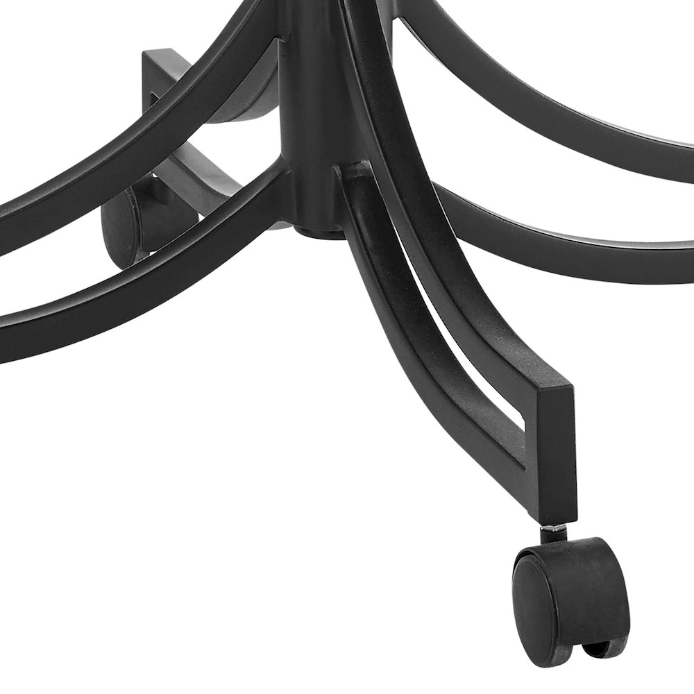 Tibet Swivel Rolling Dining Chair with Matte Black Iron. Picture 9