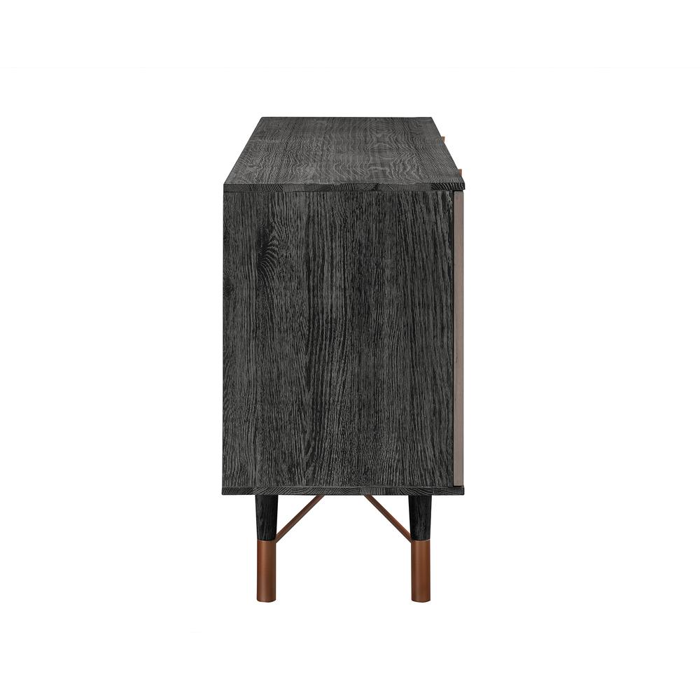 Turin Rustic Oak Wood Sideboard Cabinet with Copper Accent. Picture 4
