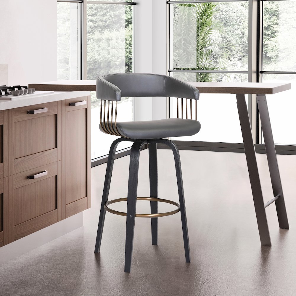 Topanga Upholstered Wood Bar or Counter Stool. Picture 9