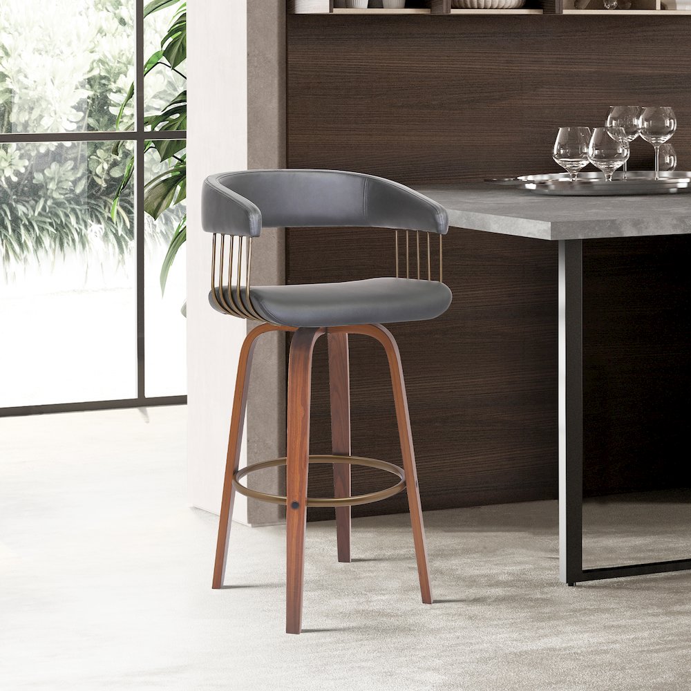 Topanga Upholstered Wood Bar or Counter Stool. Picture 7