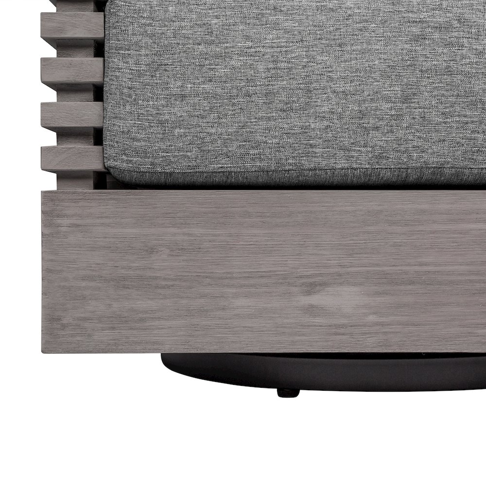 Outdoor Patio Chair in Gray Eucalyptus Wood with Gray Olefin Cushions. Picture 8