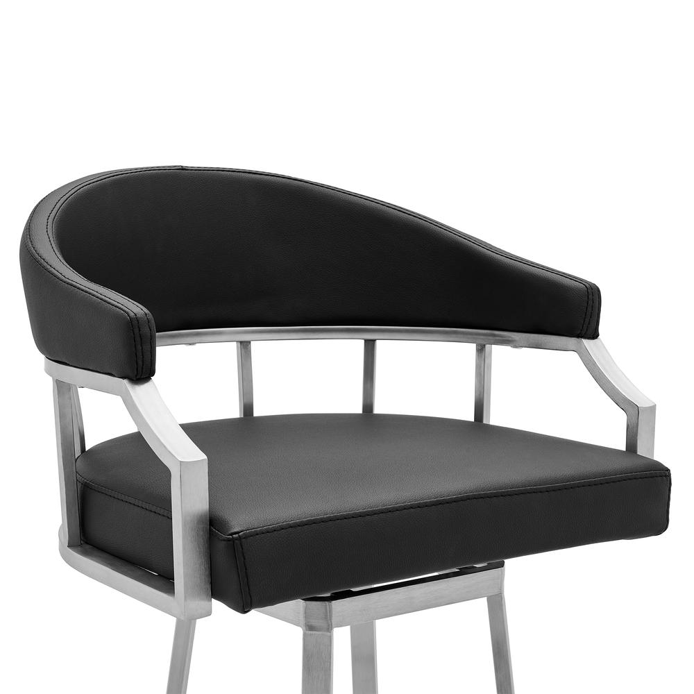 Counter Height Swivel Modern Balck Faux Leather Bar and Counter Stool. Picture 4