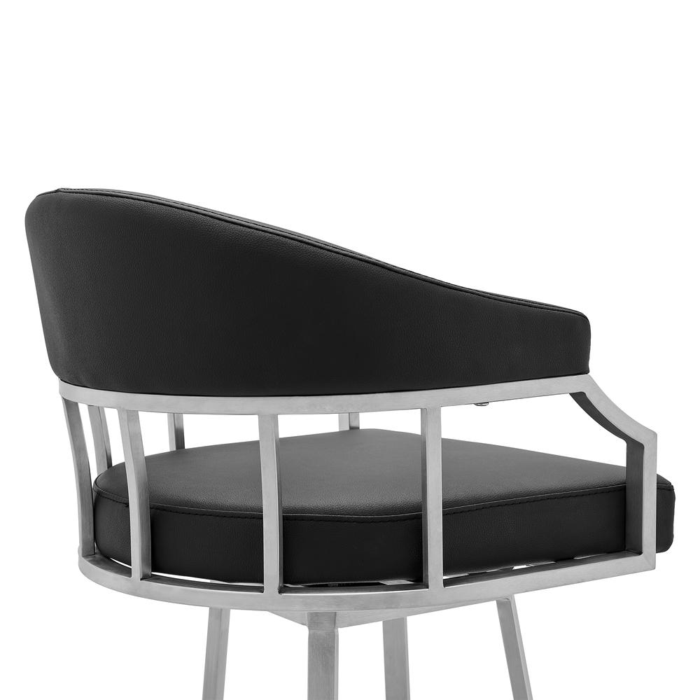 Counter Height Swivel Modern Balck Faux Leather Bar and Counter Stool. Picture 5
