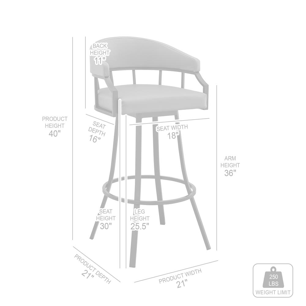Swivel Brown Faux Leather and Java Brown Metal Bar Stool. Picture 11