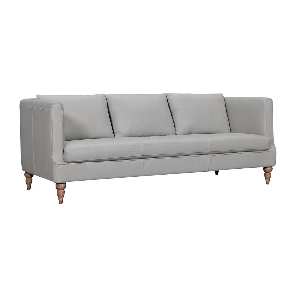 Vincenza 85" Dove Gray Leather Sofa. Picture 2