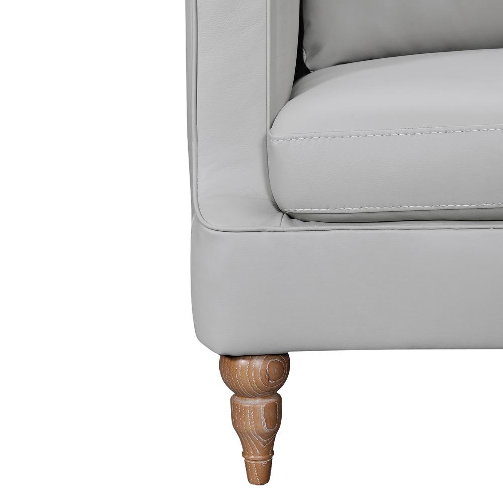 Vincenza 85" Dove Gray Leather Sofa. Picture 4
