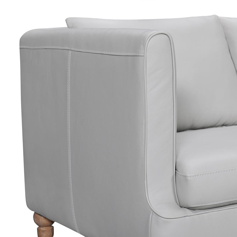 Vincenza 85" Dove Gray Leather Sofa. Picture 5