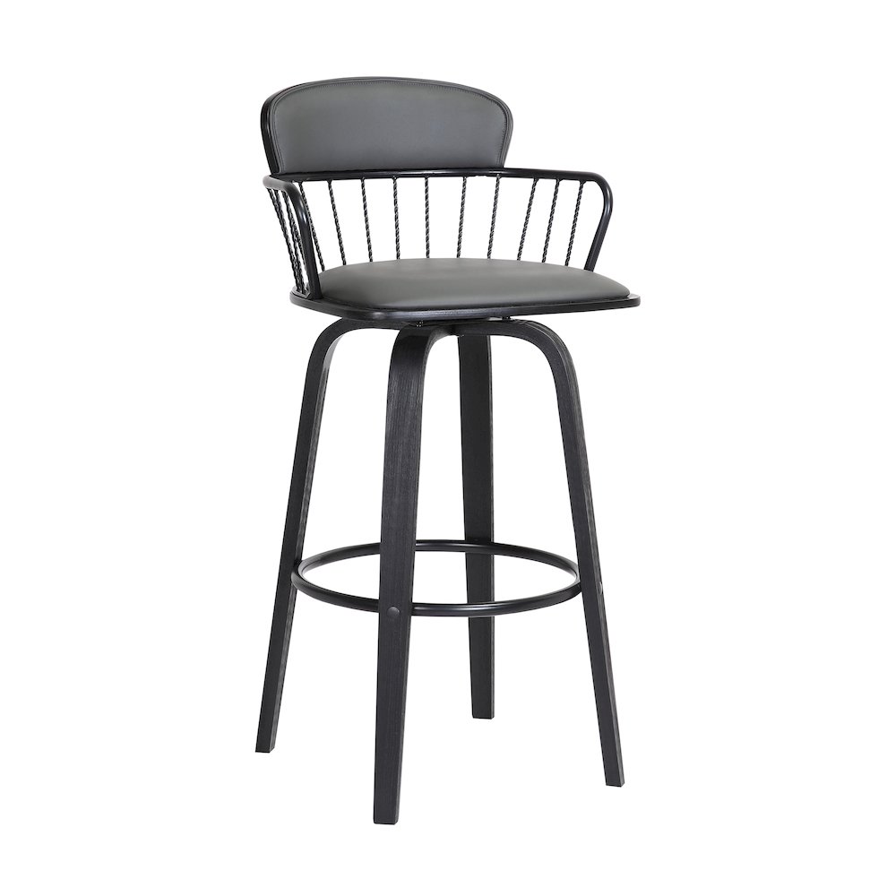 Willow Upholstered Wood Swivel Bar or Counter Stool. Picture 1