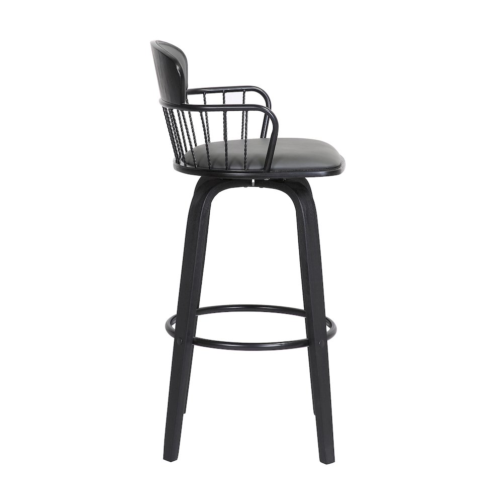 Willow Upholstered Wood Swivel Bar or Counter Stool. Picture 3