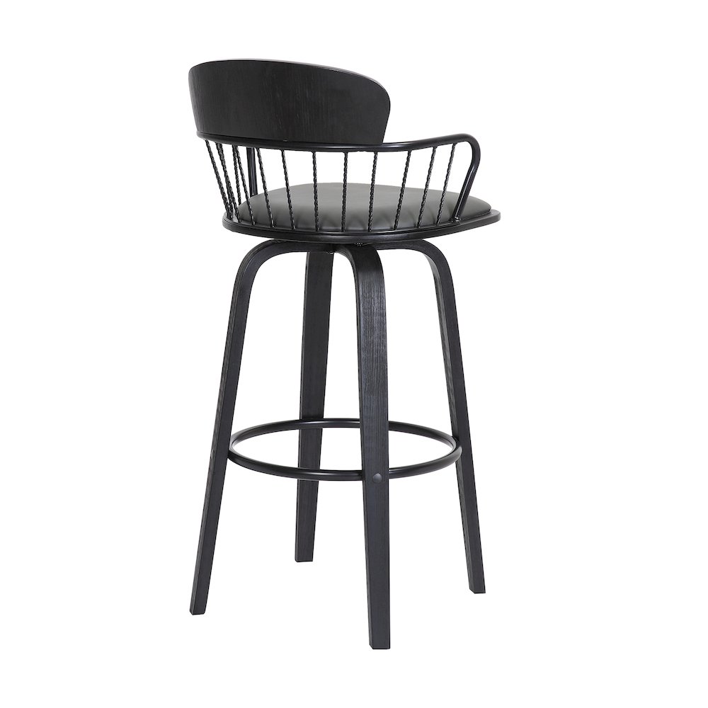 Willow Upholstered Wood Swivel Bar or Counter Stool. Picture 4
