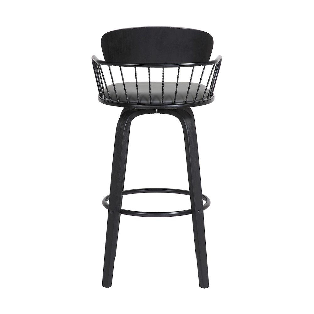 Willow Upholstered Wood Swivel Bar or Counter Stool. Picture 5