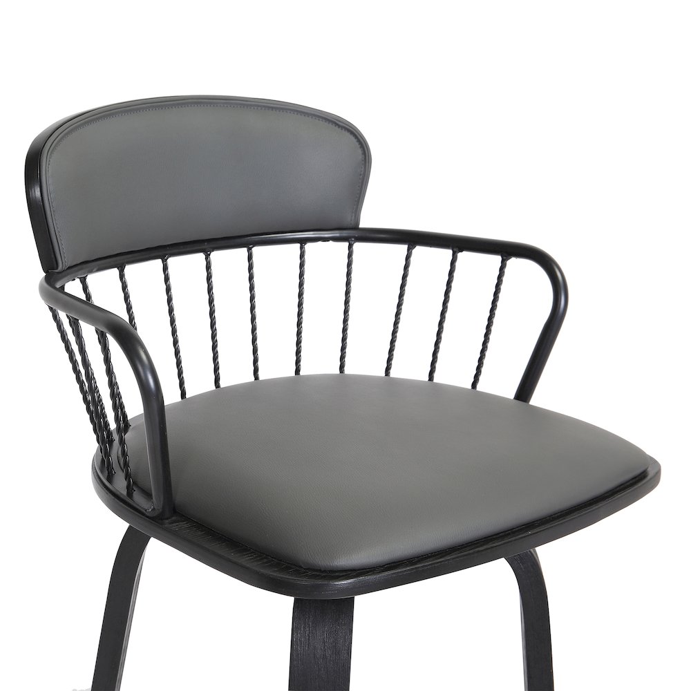 Willow Upholstered Wood Swivel Bar or Counter Stool. Picture 6
