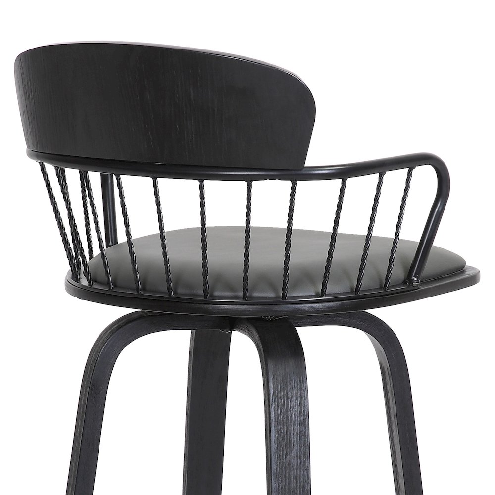 Willow Upholstered Wood Swivel Bar or Counter Stool. Picture 7