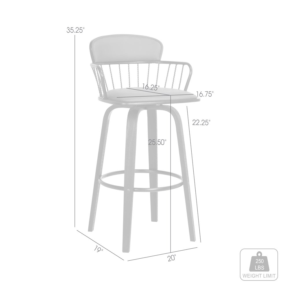 Willow Upholstered Wood Swivel Bar or Counter Stool. Picture 10