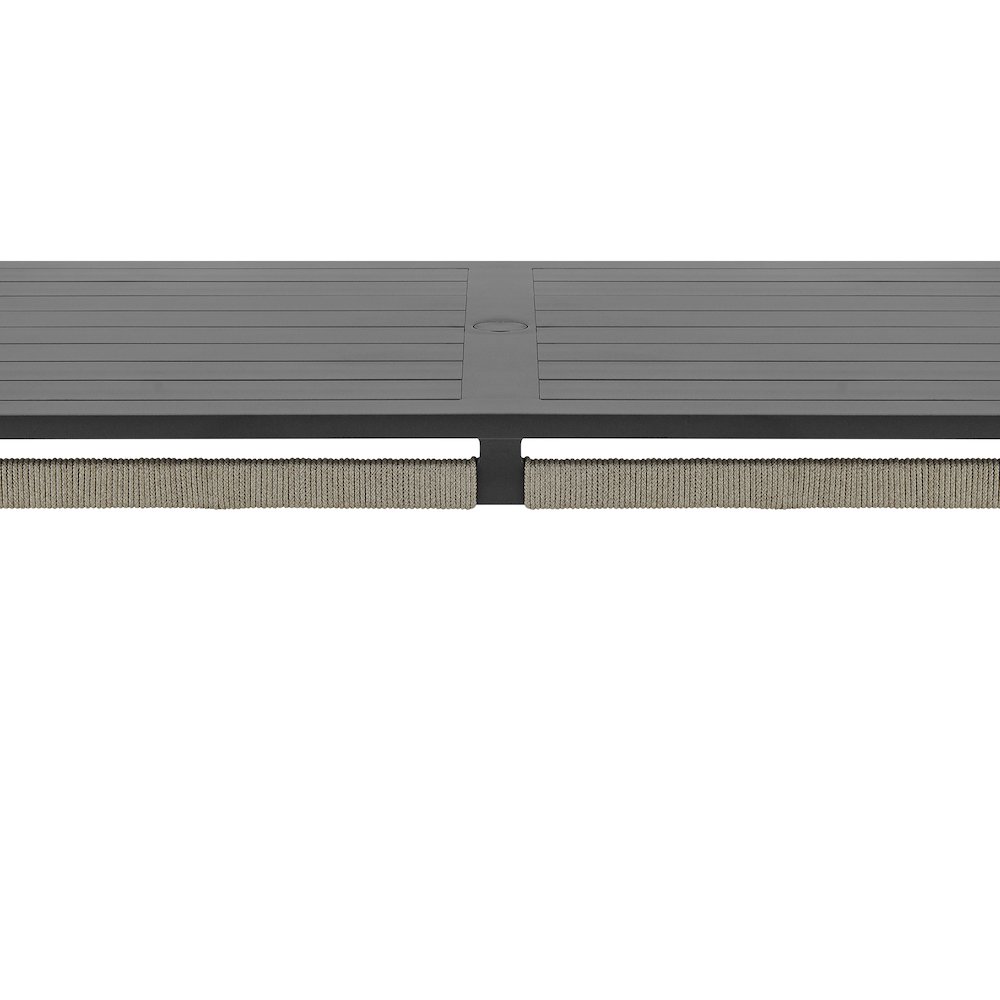 Zella Rectangular Dining Table in Aluminum with Charcoal Finish. Picture 3