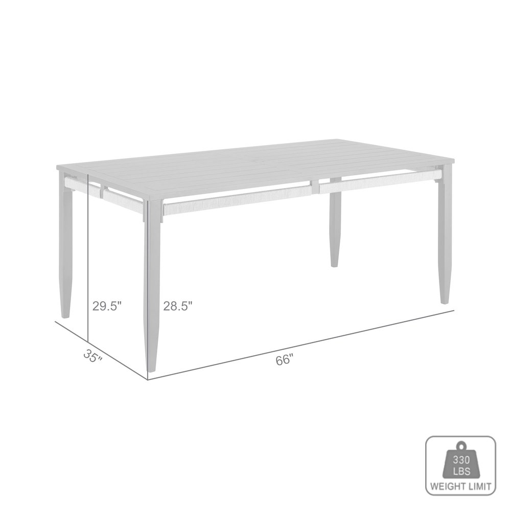 Zella Rectangular Dining Table in Aluminum with Charcoal Finish. Picture 7