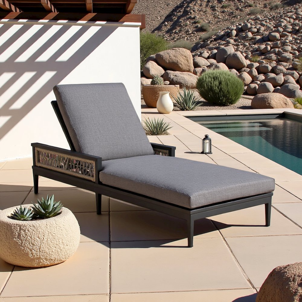 Chaise Lounge – Aluminum Outdoor Chaise Lounge Chair for Poolside Use. Picture 2