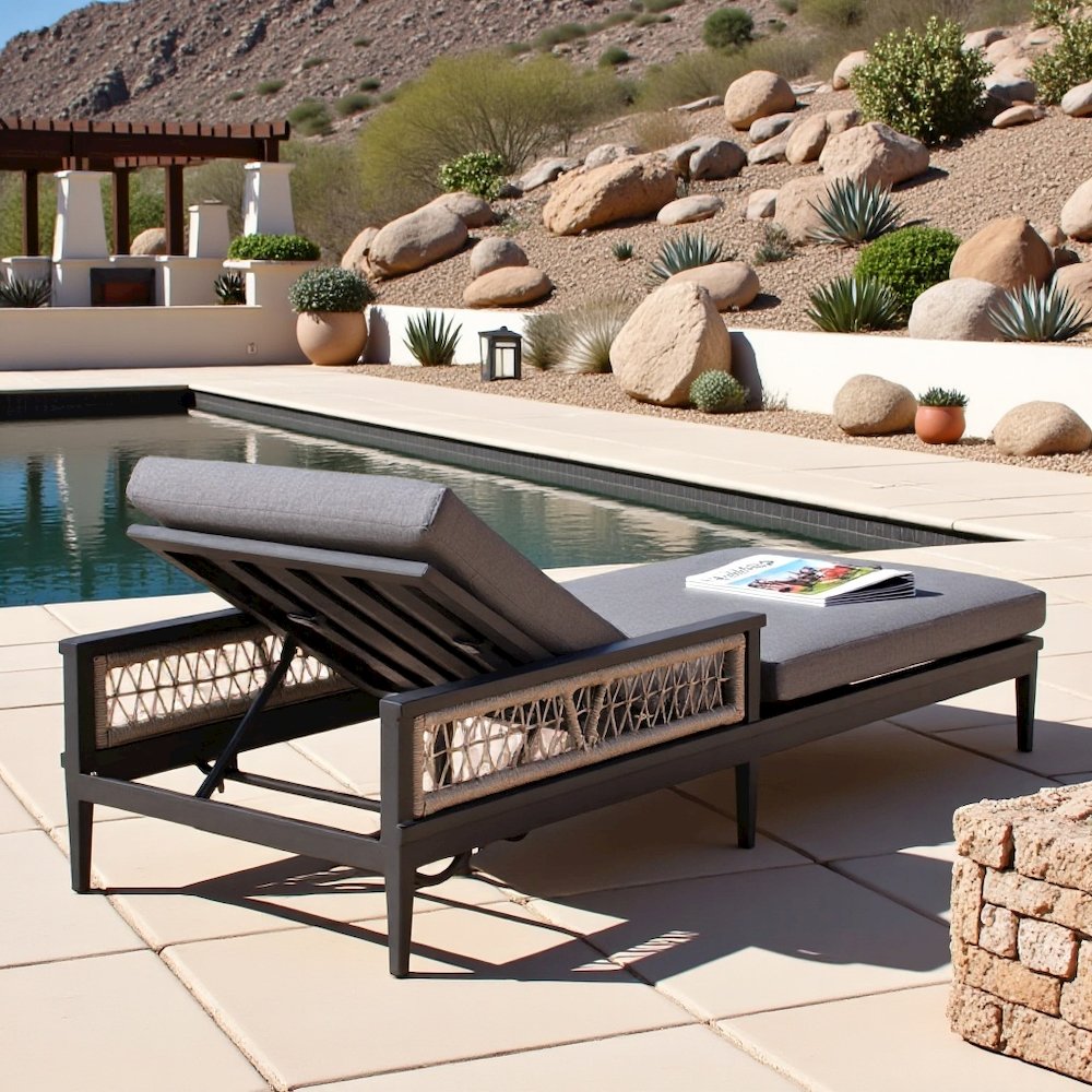 Chaise Lounge – Aluminum Outdoor Chaise Lounge Chair for Poolside Use. Picture 3