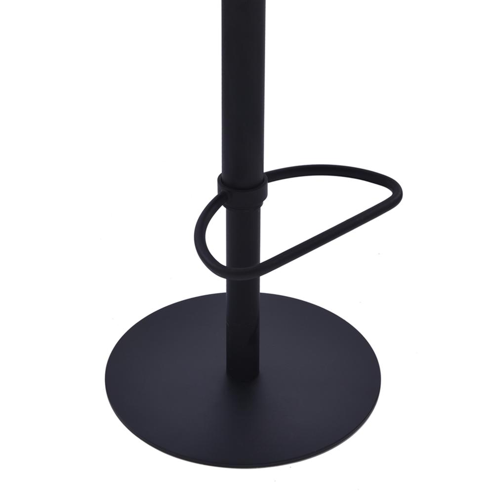 Armen Living Zuma Adjustable Swivel Metal Barstool in Vintage Coffee Faux Leather and Black Metal Finish. Picture 4