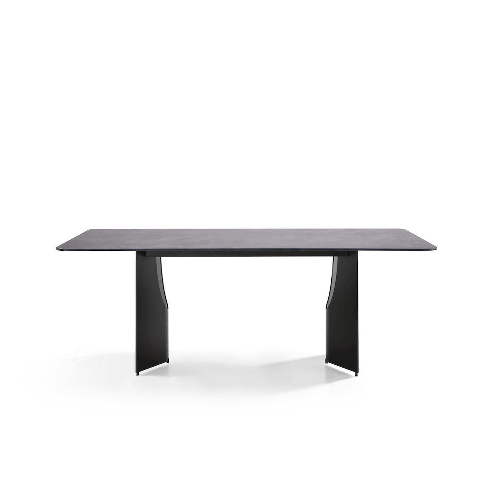 79 in Rectangular Dining Table with Gray Tempered Glass Table Top -Seats up to 6. Picture 2