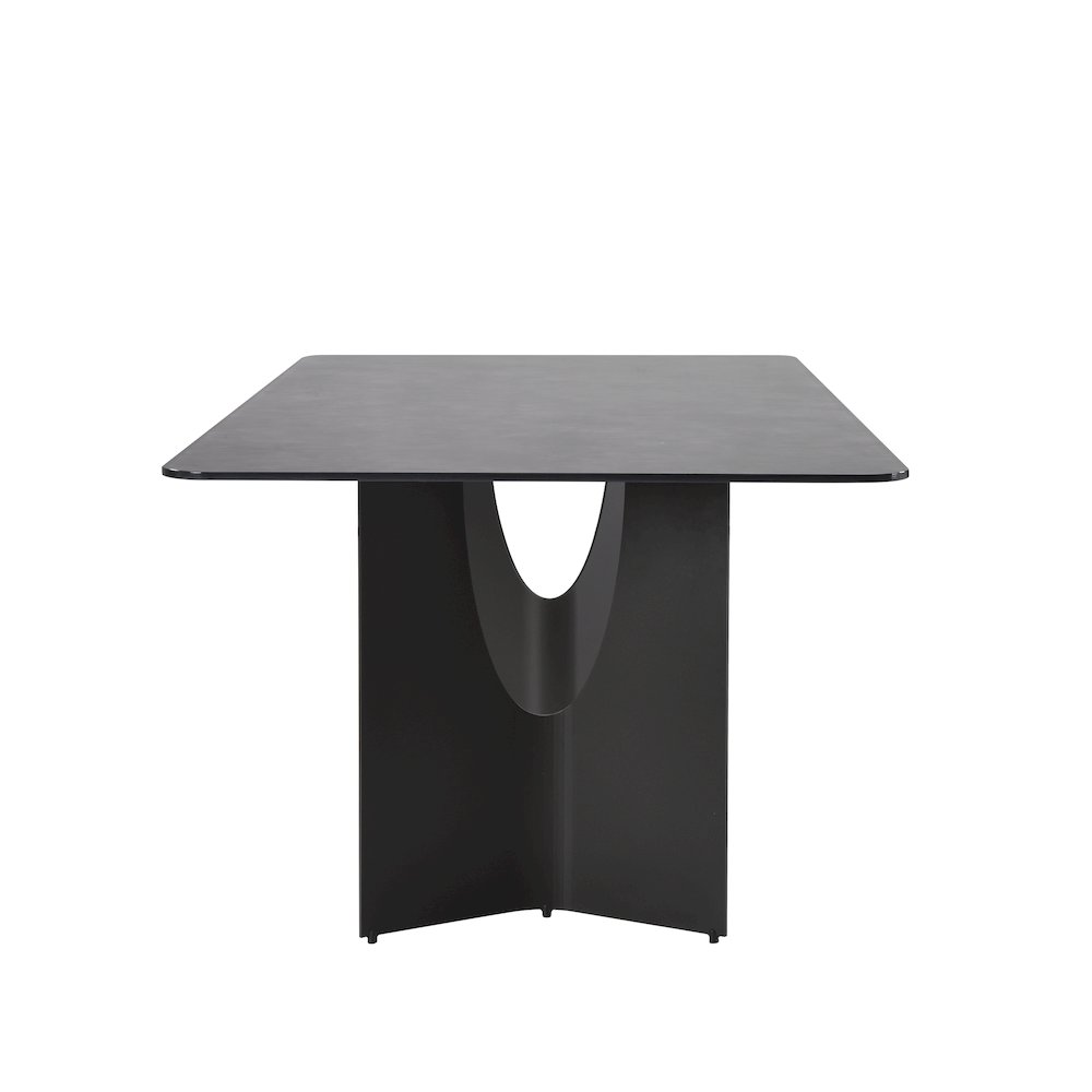 79 in Rectangular Dining Table with Gray Tempered Glass Table Top -Seats up to 6. Picture 3