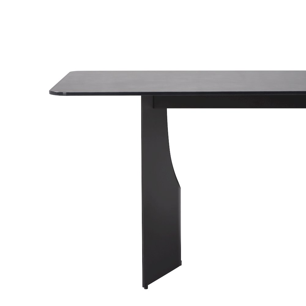 79 in Rectangular Dining Table with Gray Tempered Glass Table Top -Seats up to 6. Picture 4