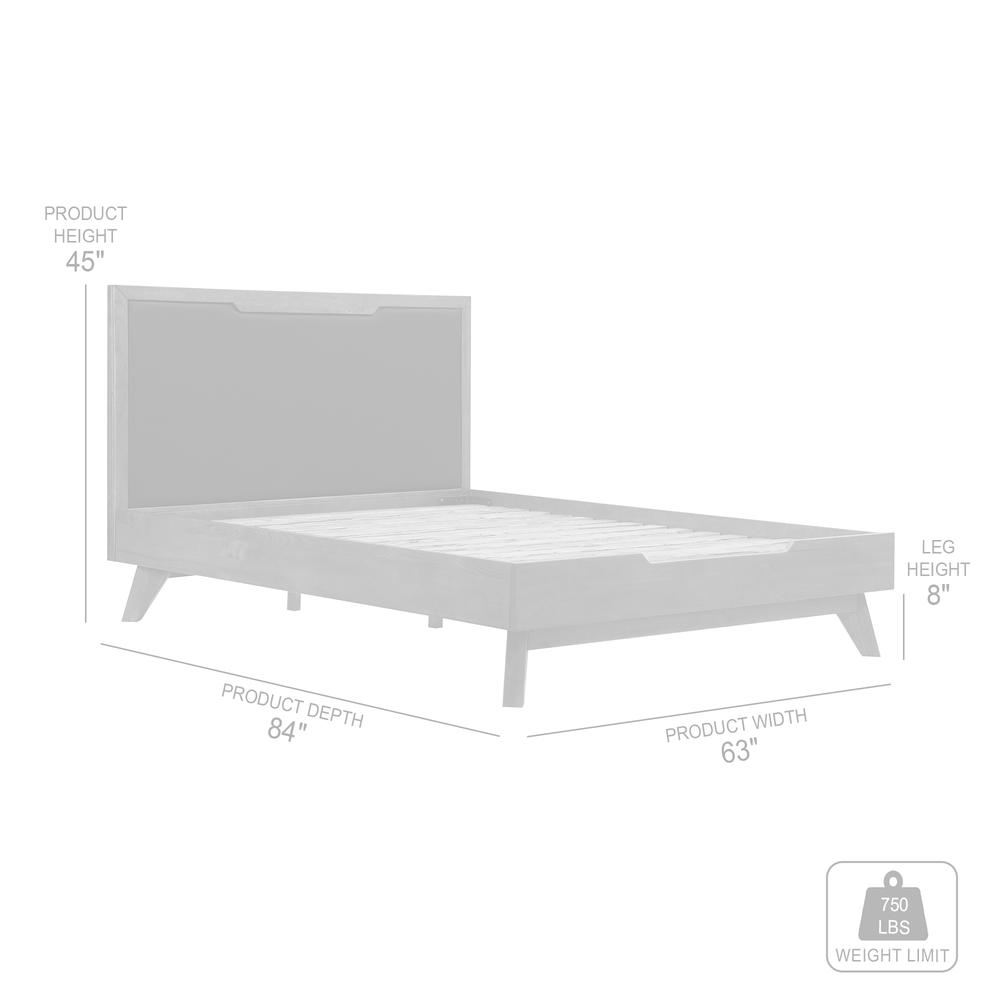 Astoria 4 Piece Queen Bedroom Set in Oak with Black Faux Leather. Picture 6