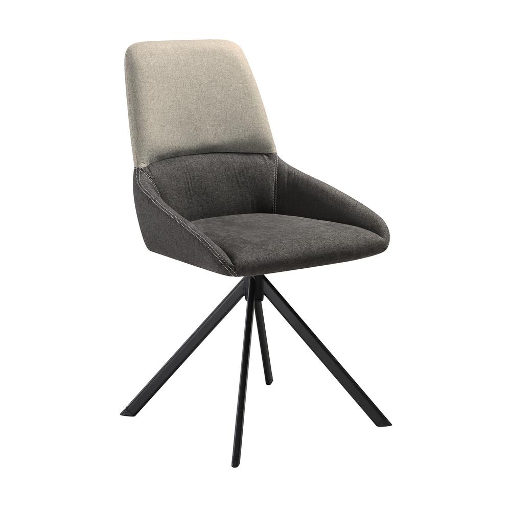 Alora Maverick 5 Piece Extendable Dining Set with Two-Tone Gray Fabric Chairs. Picture 2