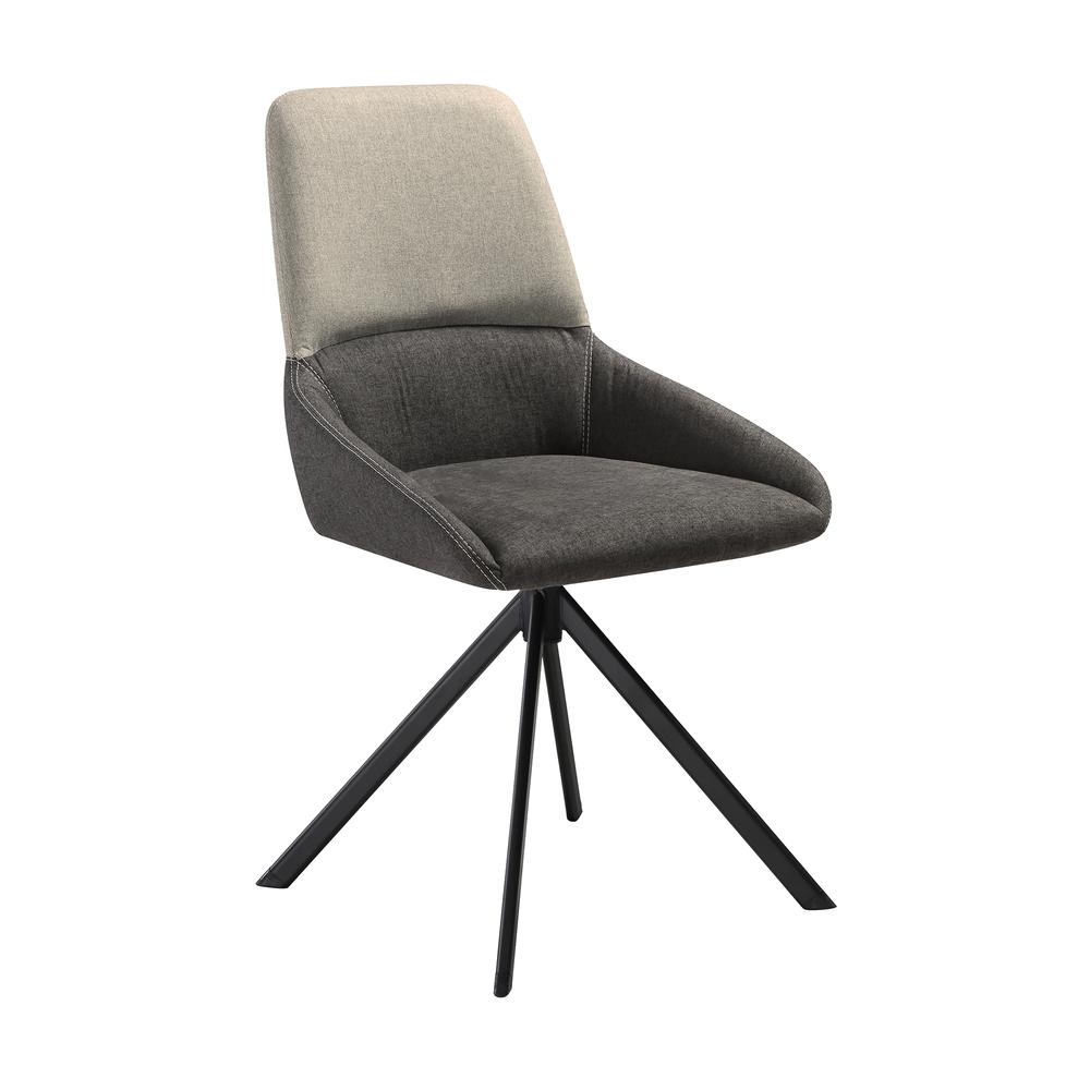 Alora Maverick 7 Piece Extendable Dining Set with Two-Tone Gray Fabric Chairs. Picture 2