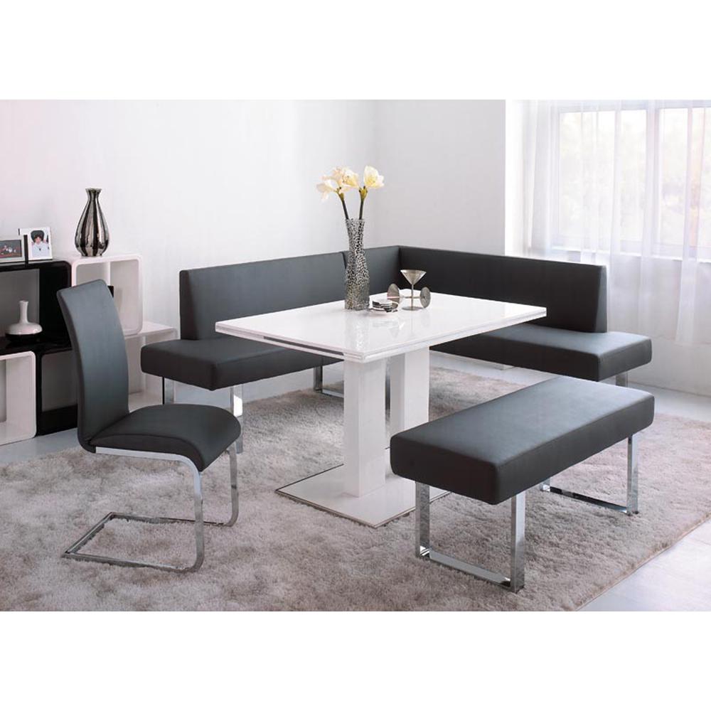 Amanda 3 Piece Black Rectangular Dining Set. Picture 1