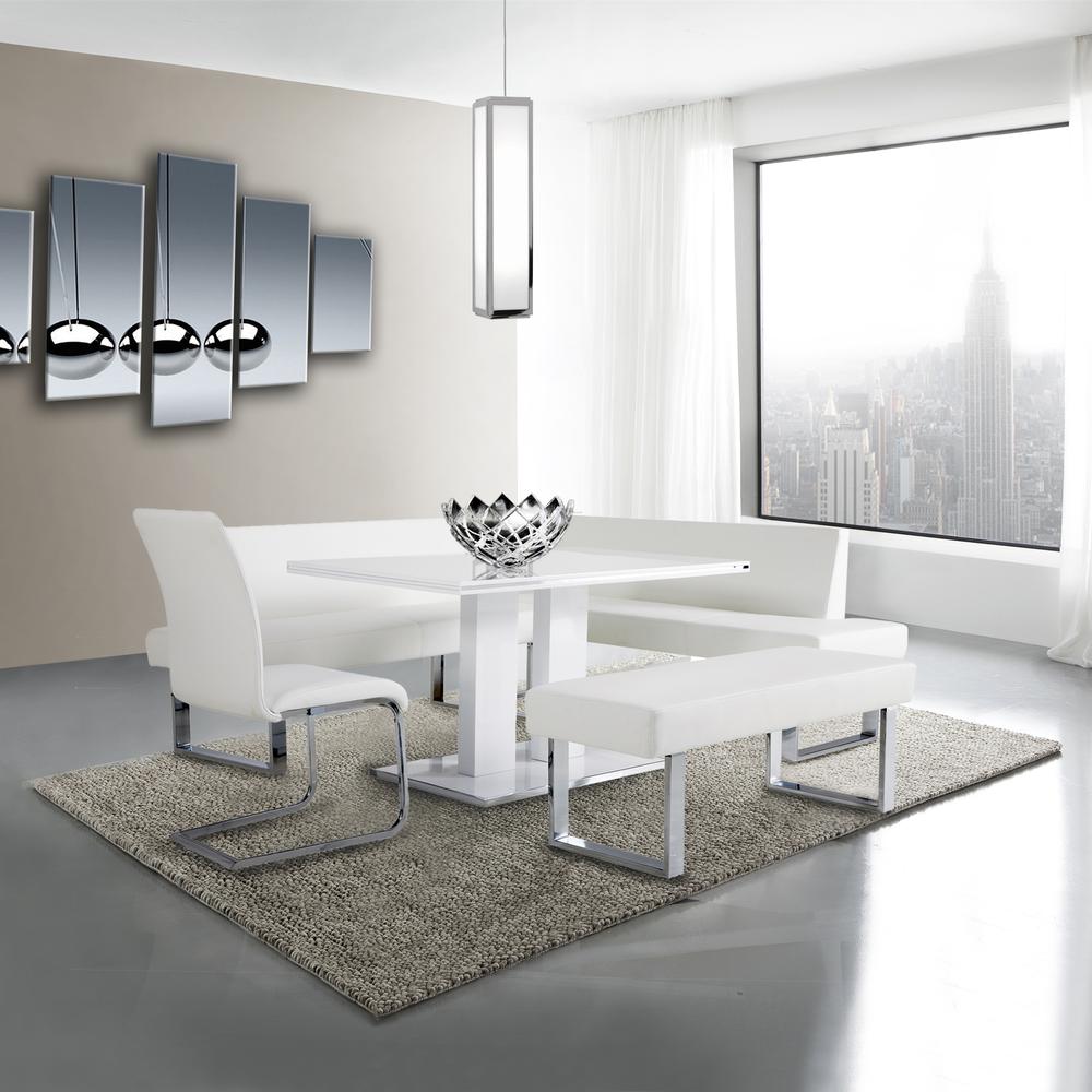 Amanda 5 Piece White Rectangular Dining Set. Picture 4