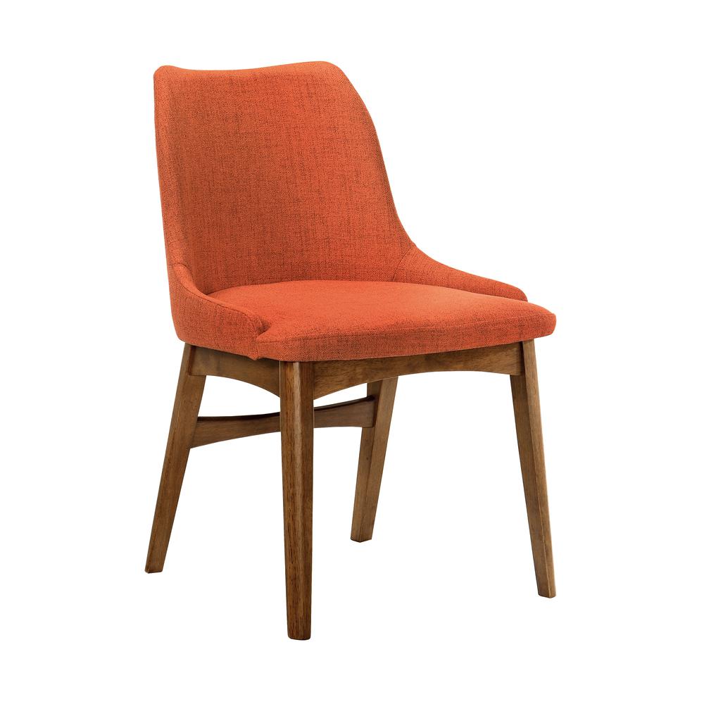 Arcadia and Azalea 42" Round Orange and Walnut Wood 5 Piece Dining Set. Picture 2