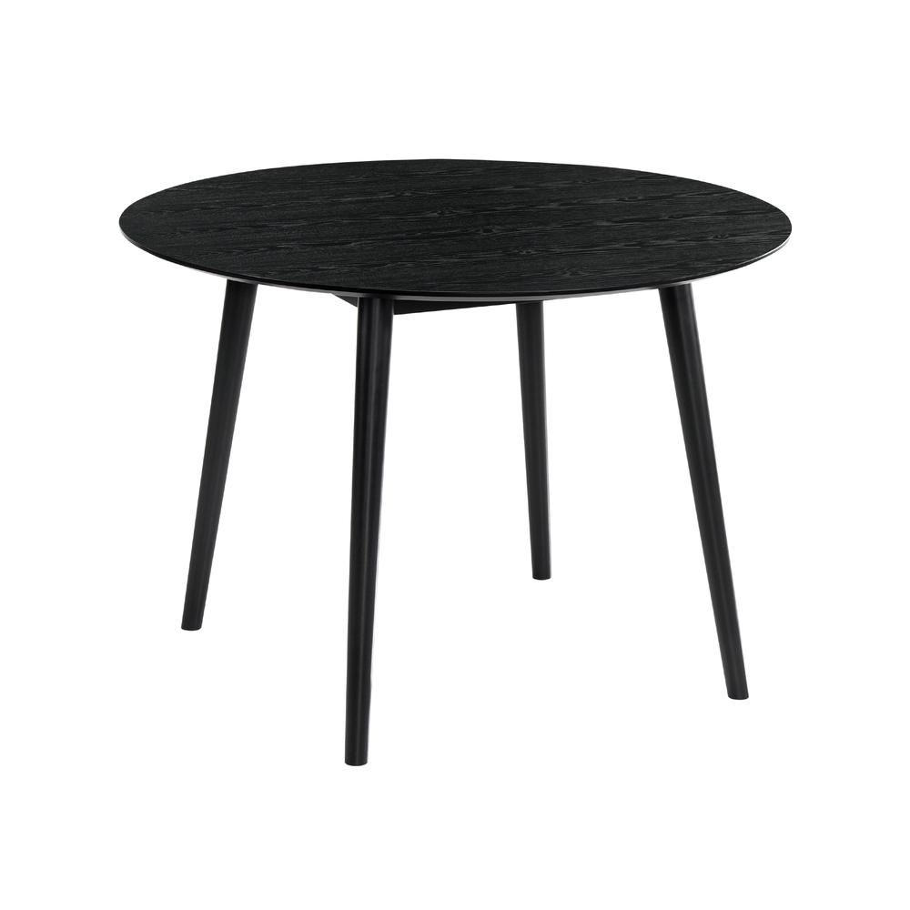 Arcadia and Juno 42" Round Charcoal and Black Wood 5 Piece Dining Set. Picture 4