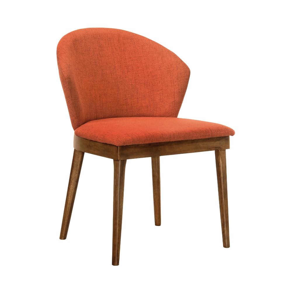 Arcadia and Juno 42" Round Orange and Walnut Wood 5 Piece Dining Set. Picture 2
