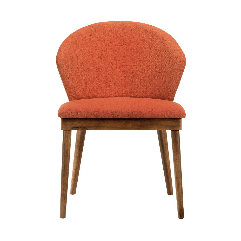 Arcadia and Juno 42" Round Orange and Walnut Wood 5 Piece Dining Set. Picture 3